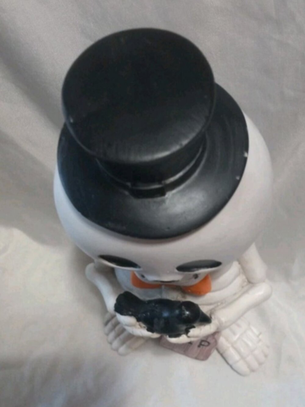 Cynthia Rowley Curious Skeleton Bobblehead Halloween Figurine Top Hat Crow RIP - Picture 4 of 5